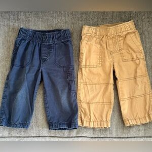 12m Navy Blue and Tan Khaki Pants Bundle